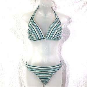 Kayak striped bikini size 10 medium swimsuit swim